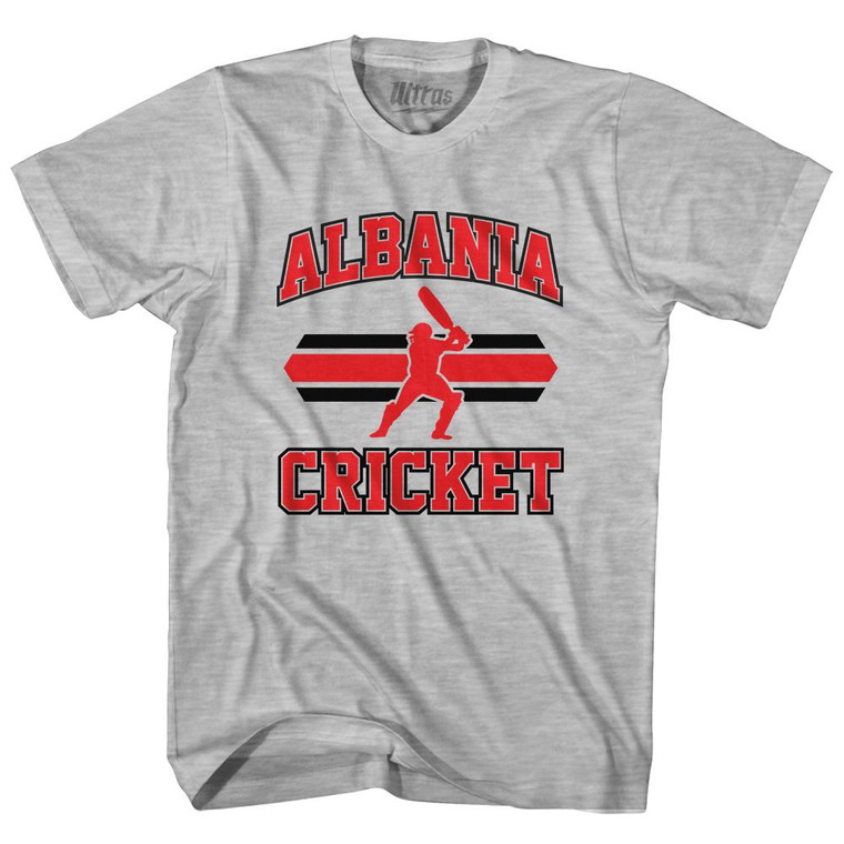 Albania 90's Cricket Team Cotton Youth T-Shirt - Grey Heather