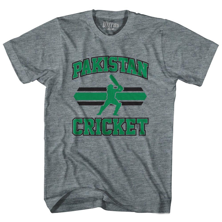 Pakistan 90's Cricket Team Tri-Blend Adult T-shirt - Athletic Grey