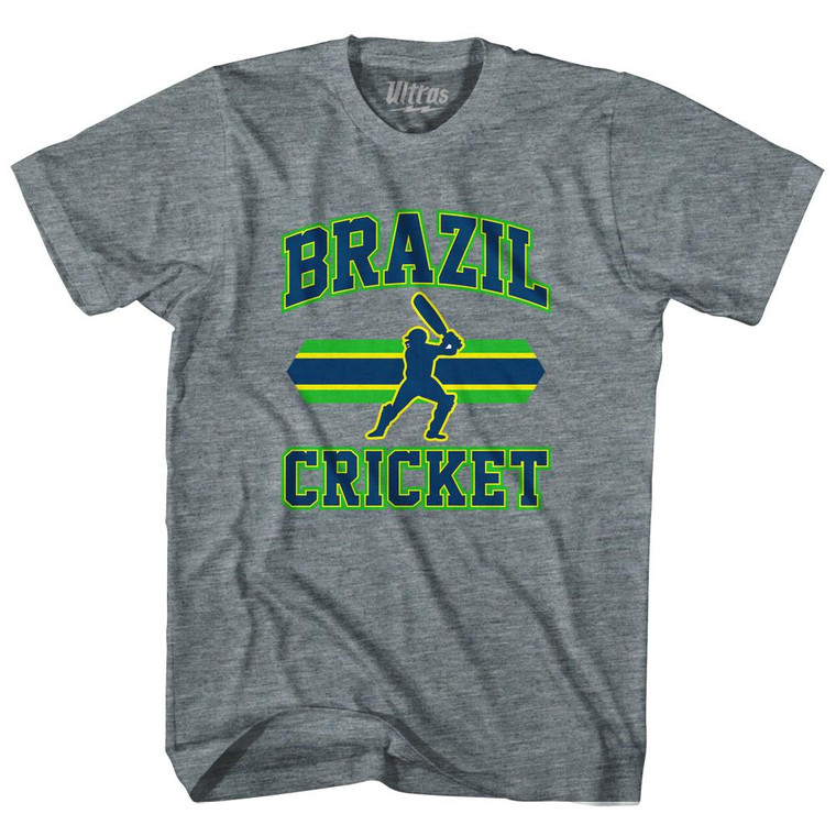Brazil 90's Cricket Team Tri-Blend Adult T-shirt - Athletic Grey