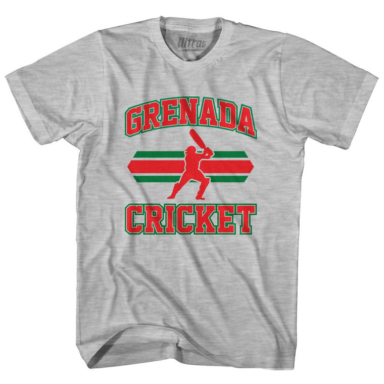 Grenada 90's Cricket Team Cotton Youth T-Shirt - Grey Heather