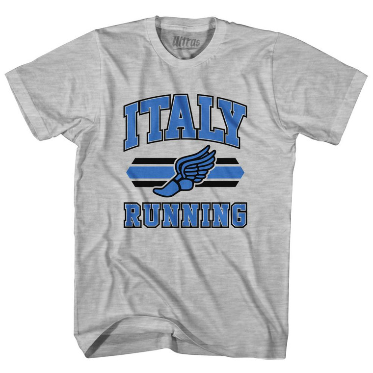 Italy 90's Running Team Cotton Adult T-Shirt - Grey Heather