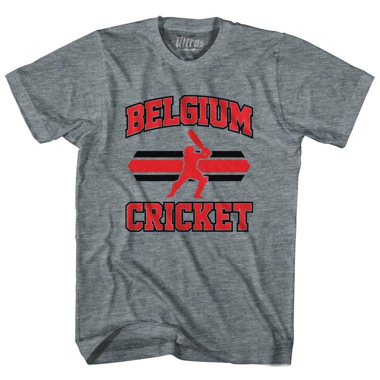 Belgium 90's Cricket Team Tri-Blend Adult T-shirt - Athletic Grey