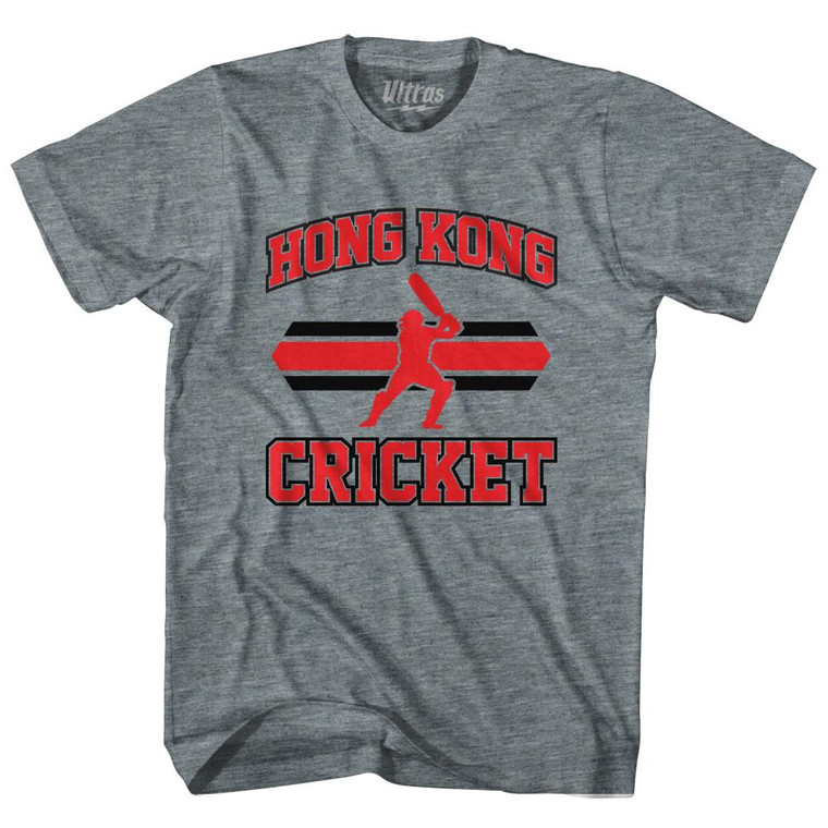 Hong Kong 90's Cricket Team Tri-Blend Adult T-shirt - Athletic Grey