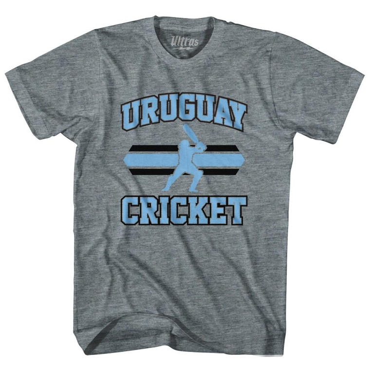 Uruguay 90's Cricket Team Tri-Blend Adult T-shirt - Athletic Grey