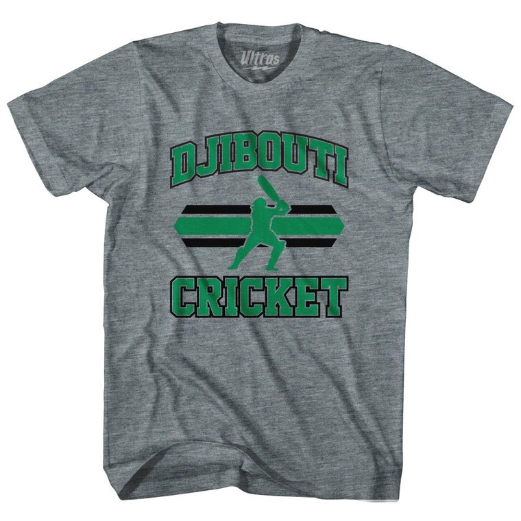 Djibouti 90's Cricket Team Tri-Blend Adult T-shirt - Athletic Grey