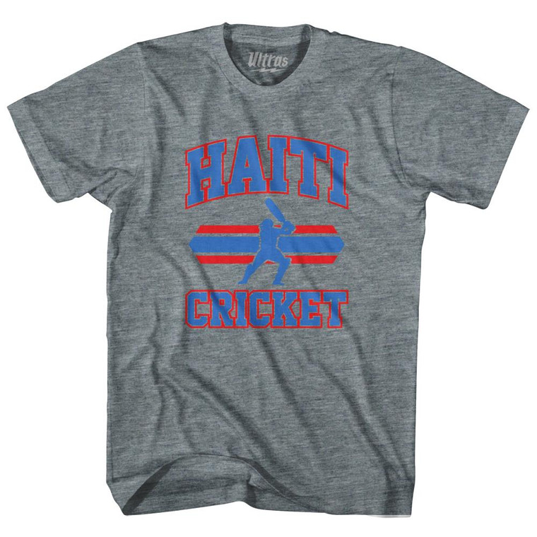 Haiti 90's Cricket Team Tri-Blend Adult T-shirt - Athletic Grey