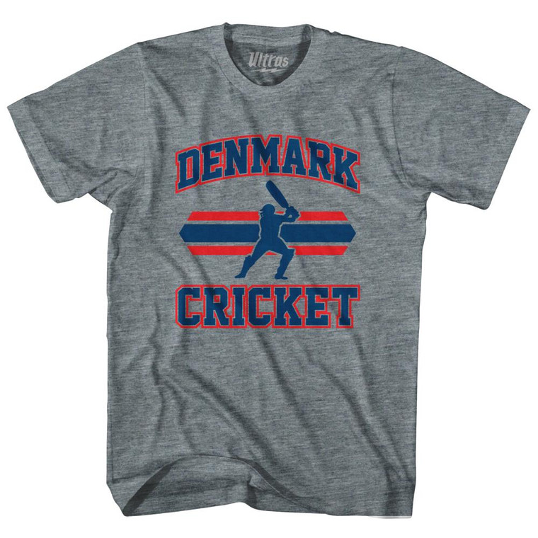 Denmark Republic 90's Cricket Team Tri-Blend Adult T-shirt - Athletic Grey