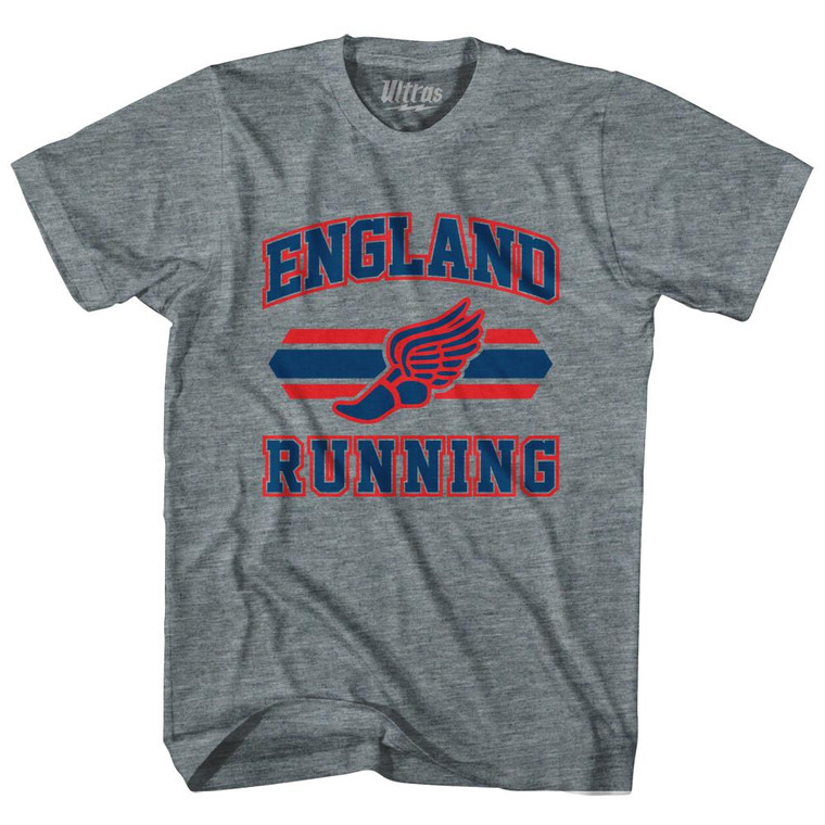 England 90's Running Team Cotton Adult T-shirt - Athletic Grey
