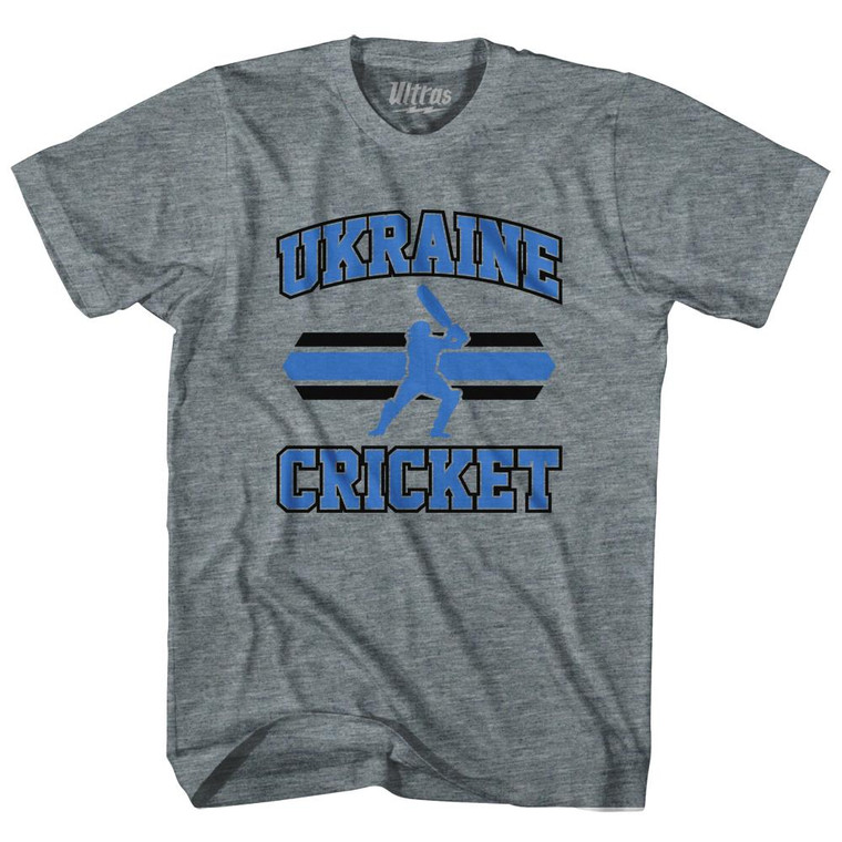 Ukraine 90's Cricket Team Tri-Blend Adult T-shirt - Athletic Grey