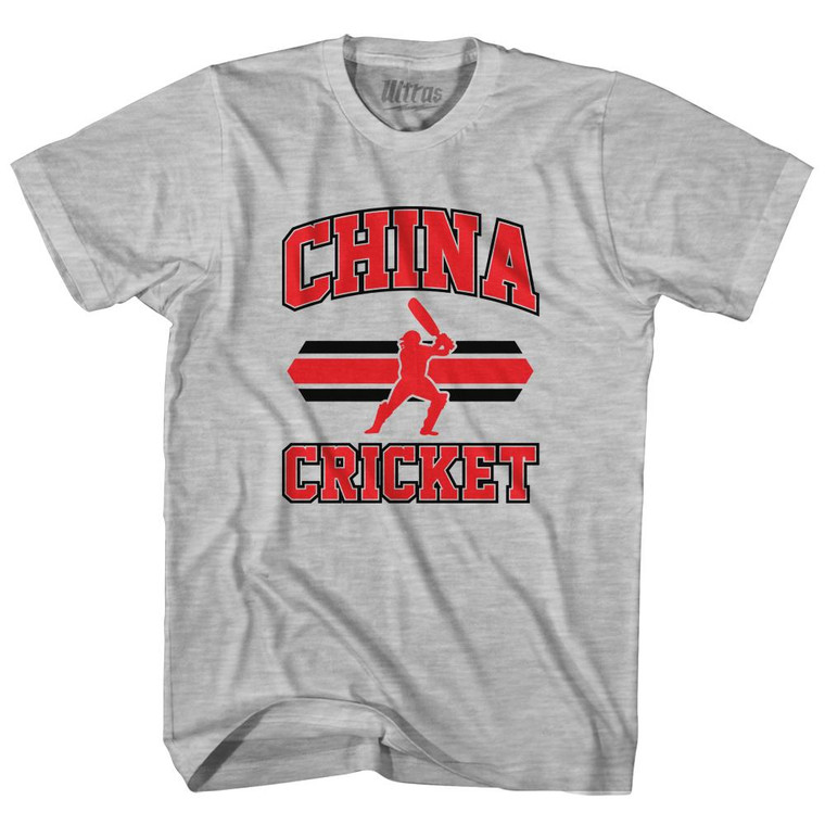 China 90's Cricket Team Cotton Youth T-Shirt - Grey Heather