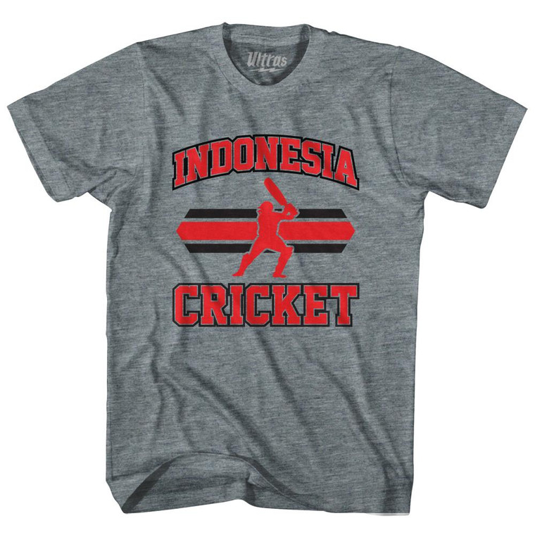 Indonesia 90's Cricket Team Tri-Blend Youth T-shirt - Athletic Grey