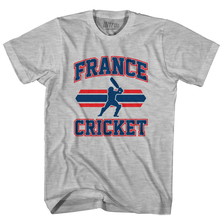 France 90's Cricket Team Cotton Adult T-Shirt - Grey Heather