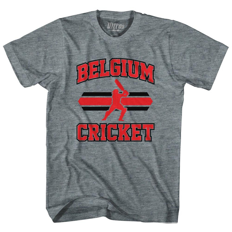 Belgium 90's Cricket Team Tri-Blend Youth T-shirt - Athletic Grey