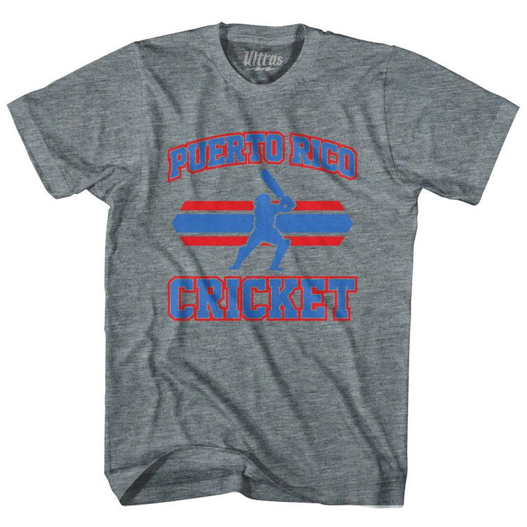 Puerto Rico 90's Cricket Team Tri-Blend Adult T-shirt - Athletic Grey