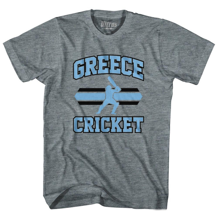Greece 90's Cricket Team Tri-Blend Adult T-shirt - Athletic Grey