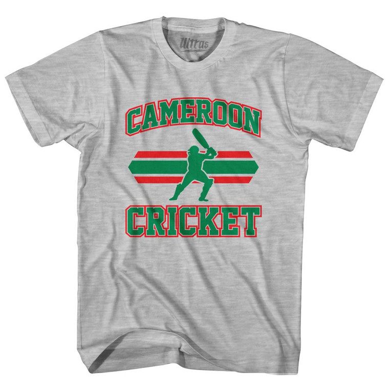 Cameroon 90's Cricket Team Cotton Adult T-Shirt - Grey Heather