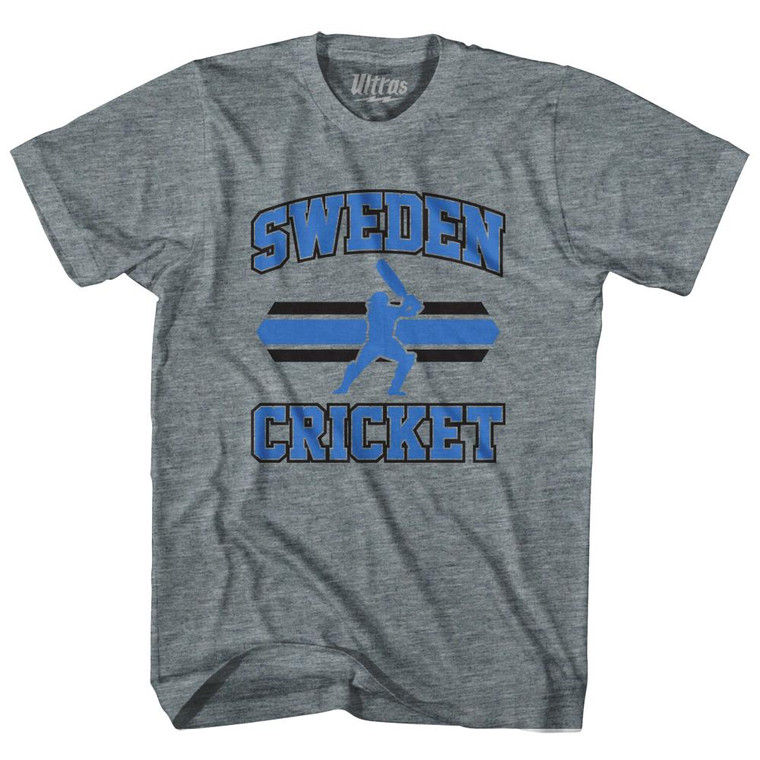 Sweden 90's Cricket Team Tri-Blend Adult T-shirt - Athletic Grey