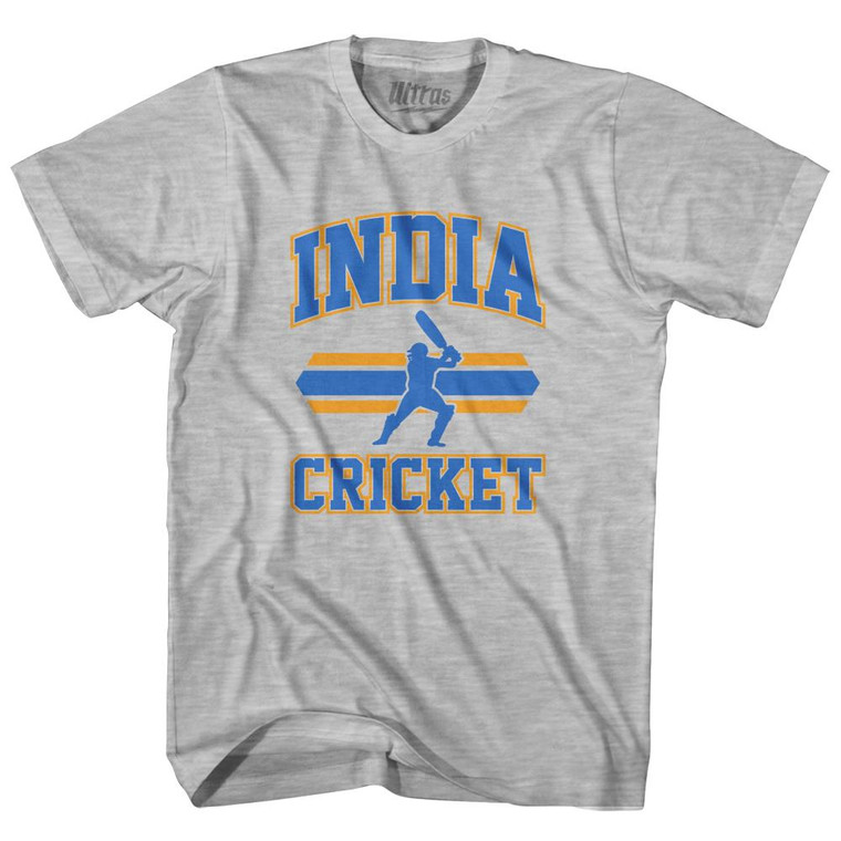 India 90's Cricket Team Cotton Adult T-Shirt - Grey Heather