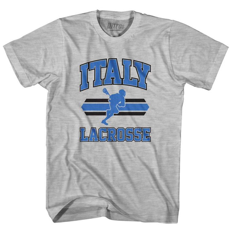 Italy 90's Lacrosse Team Cotton Adult T-Shirt - Grey Heather