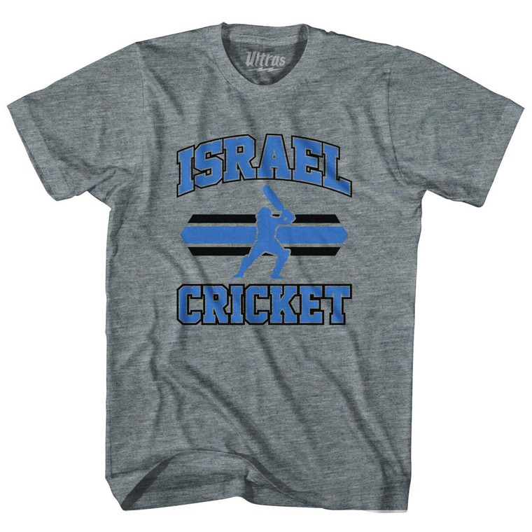 Israel 90's Cricket Team Tri-Blend Adult T-shirt - Athletic Grey