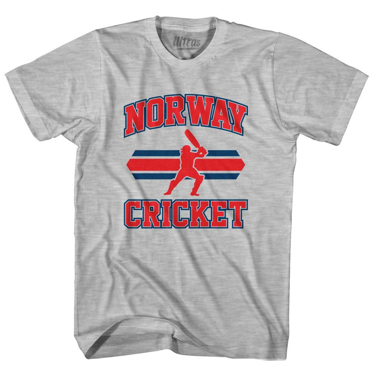 Norway 90's Cricket Team Cotton Youth T-Shirt - Grey Heather