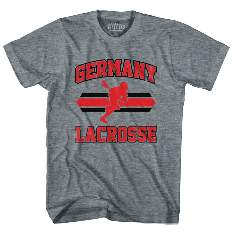 Germany 90's Lacrosse Team Tri-Blend Adult T-shirt - Athletic Grey