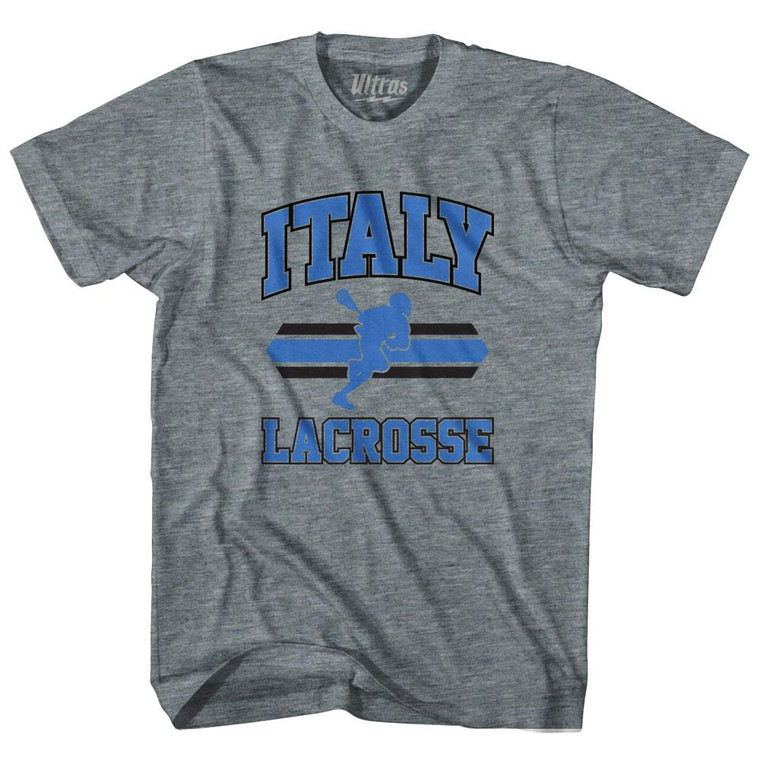 Italy 90's Lacrosse Team Tri-Blend Adult T-shirt - Athletic Grey