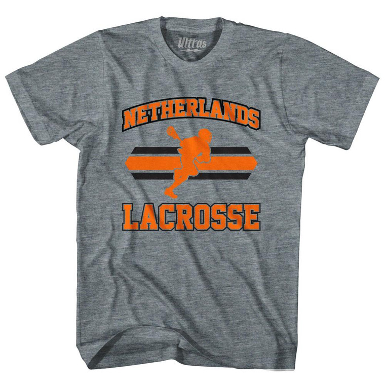 Netherlands 90's Lacrosse Team Tri-Blend Youth T-shirt - Athletic Grey