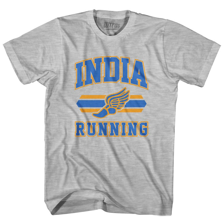 India 90's Running Team Cotton Adult T-Shirt - Grey Heather