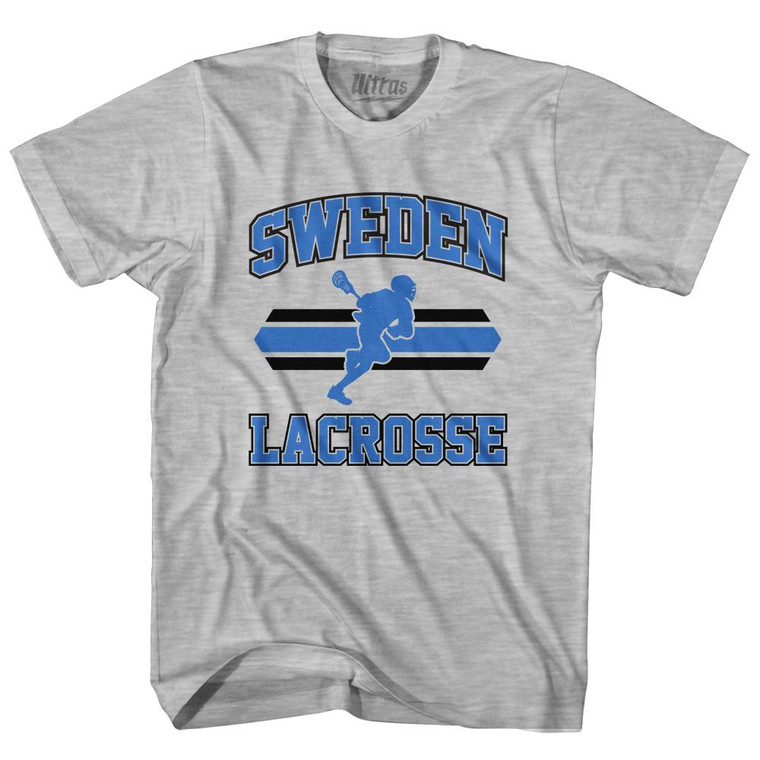 Sweden 90's Lacrosse Team Cotton Adult T-Shirt - Grey Heather