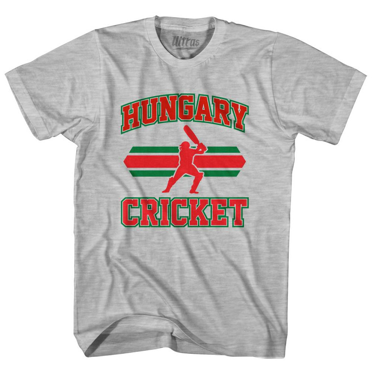 Hungary 90's Cricket Team Cotton Adult T-Shirt - Grey Heather