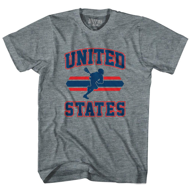 United States 90's Lacrosse Team Tri-Blend Youth T-shirt - Athletic Grey