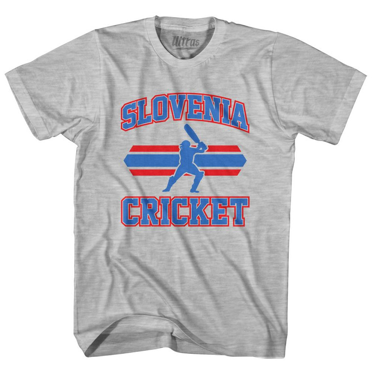 Slovenia 90's Cricket Team Cotton Adult T-Shirt - Grey Heather