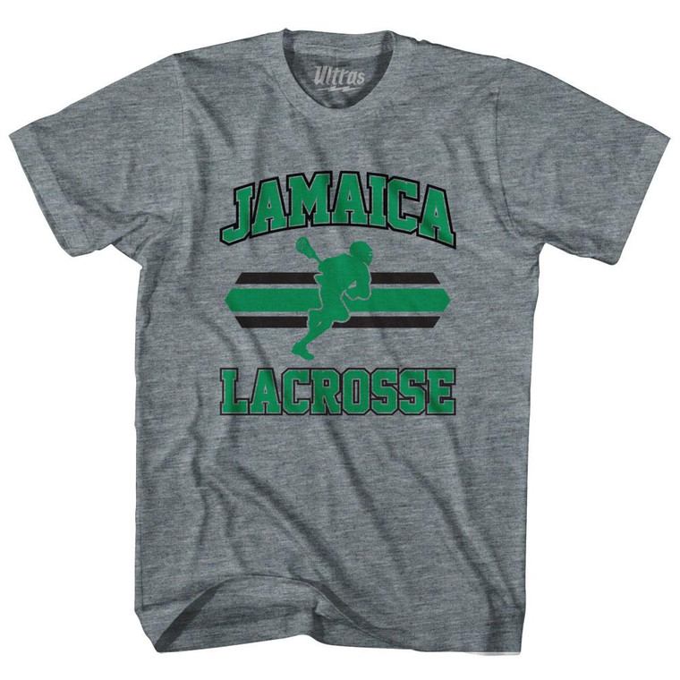 Jamaica 90's Lacrosse Team Tri-Blend Youth T-shirt - Athletic Grey