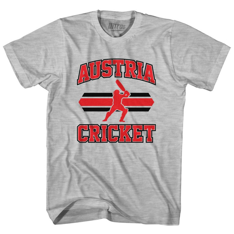 Austria 90's Cricket Team Cotton Adult T-Shirt - Grey Heather