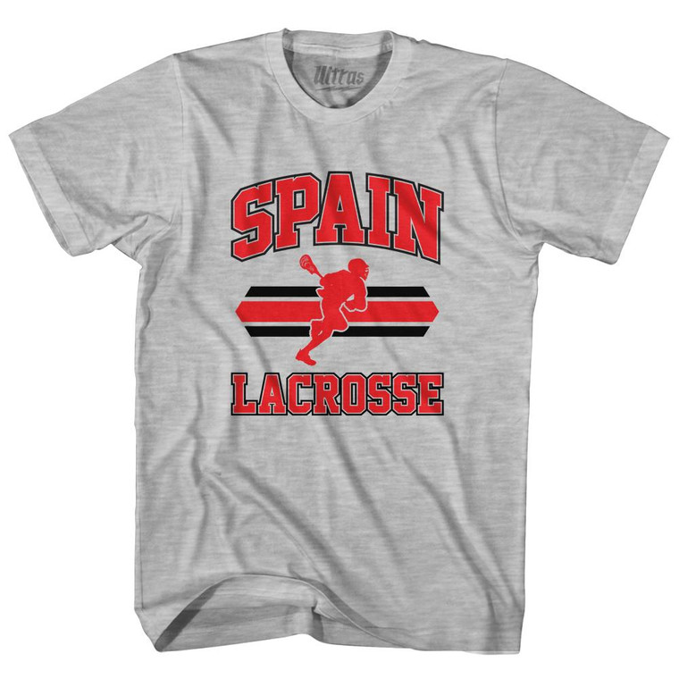 Spain 90's Lacrosse Team Cotton Adult T-Shirt - Grey Heather