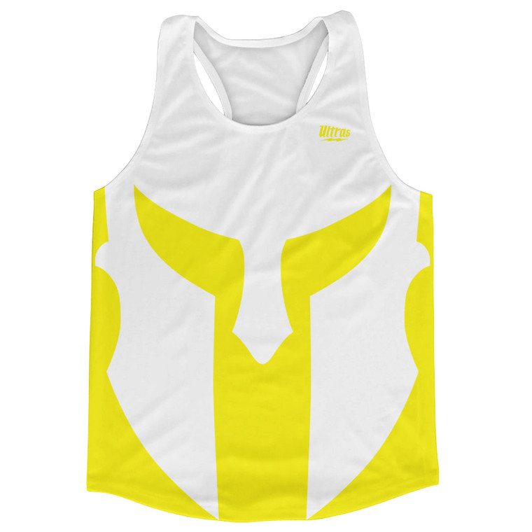 Spartan Running Track Tops Made In USA - White And Yellow Bright