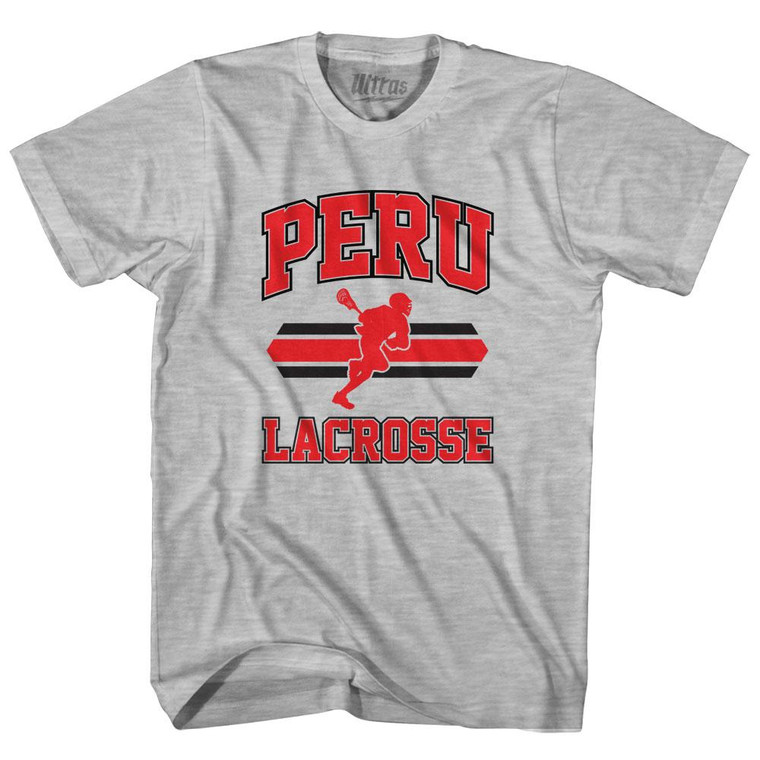 Peru 90's Lacrosse Team Cotton Youth T-Shirt - Grey Heather