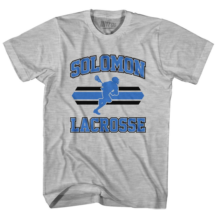 Solomon Islands 90's Lacrosse Team Cotton Youth T-Shirt - Grey Heather