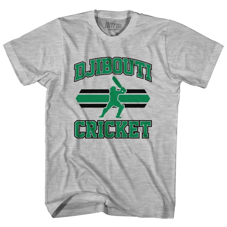 Djibouti 90's Cricket Team Cotton Adult T-Shirt - Grey Heather