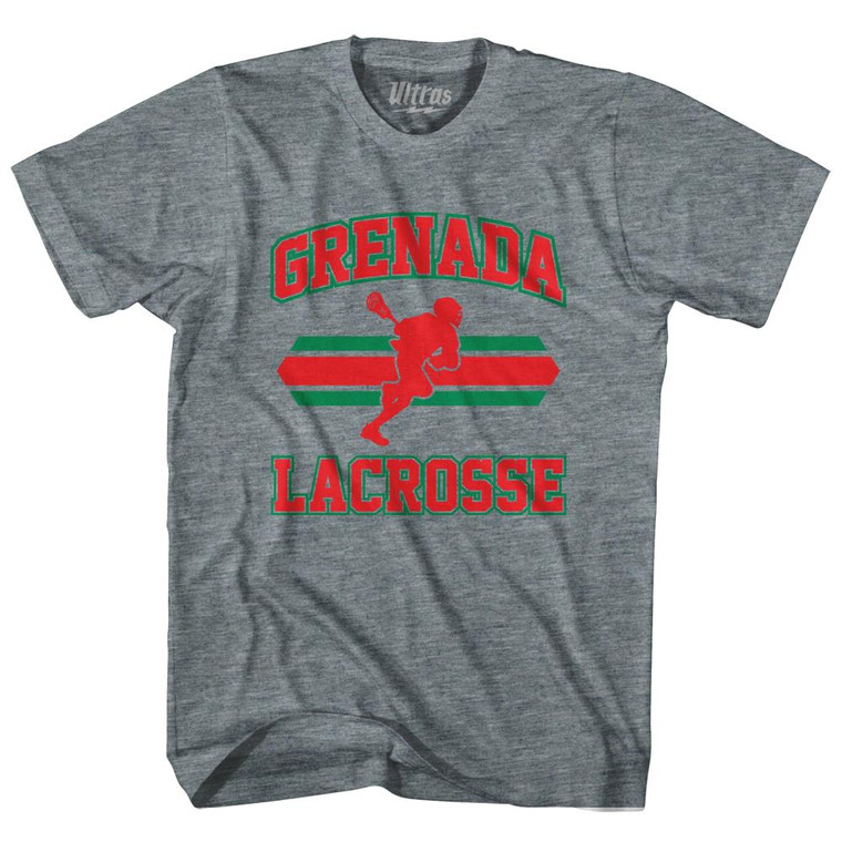 Grenada 90's Lacrosse Team Tri-Blend Adult T-shirt - Athletic Grey
