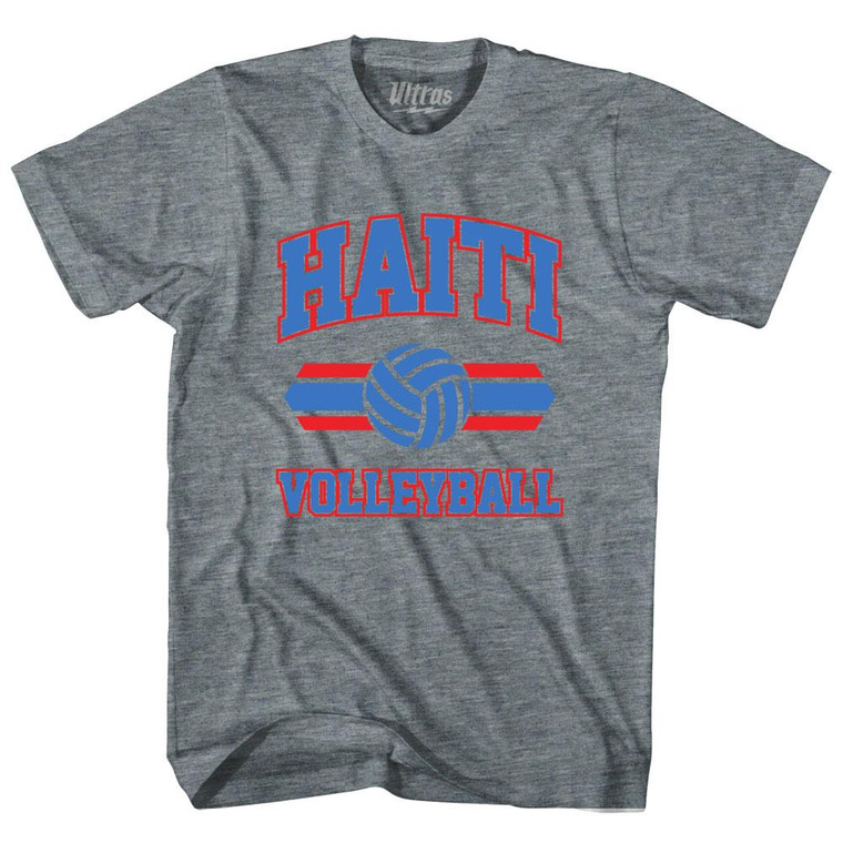 Haiti 90's Volleyball Team Tri-Blend Youth T-shirt - Athletic Grey