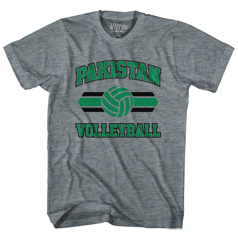 Pakistan 90's Volleyball Team Tri-Blend Adult T-shirt - Athletic Grey