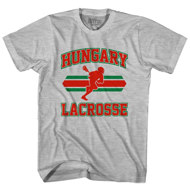 Hungary 90's Lacrosse Team Cotton Adult T-Shirt - Grey Heather