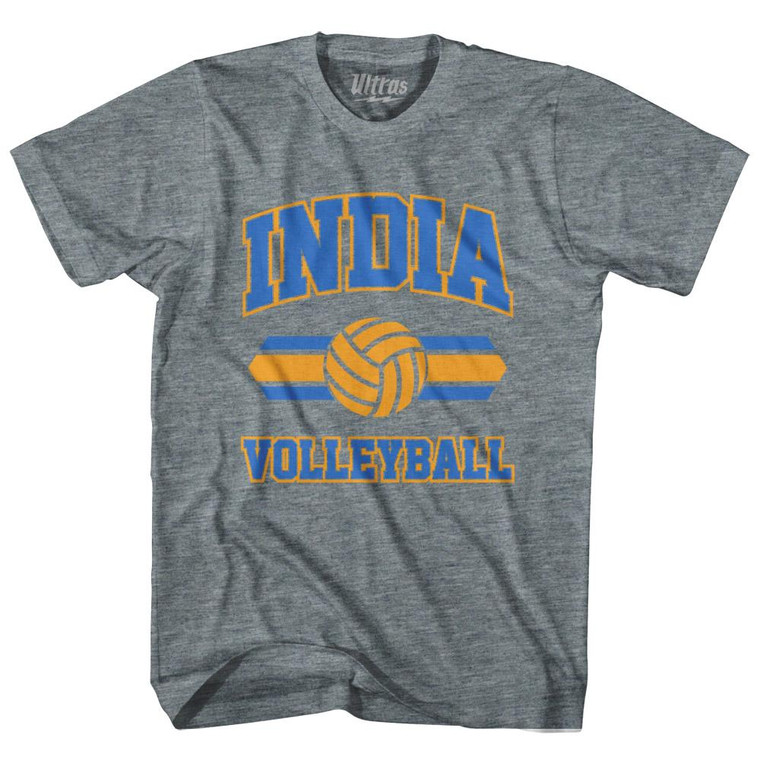India 90's Volleyball Team Tri-Blend Adult T-shirt - Athletic Grey