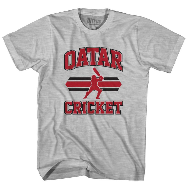 Qatar 90's Cricket Team Cotton Adult T-Shirt - Grey Heather