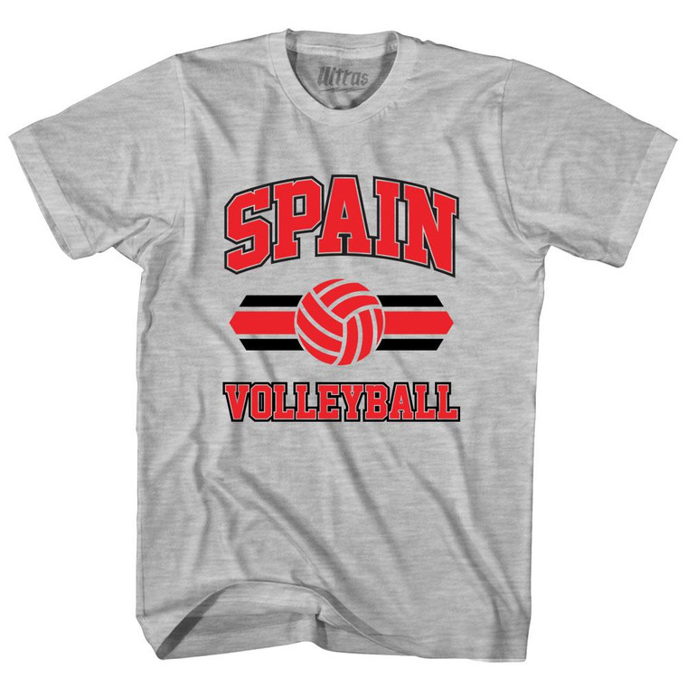 Spain 90's Volleyball Team Cotton Adult T-Shirt - Grey Heather