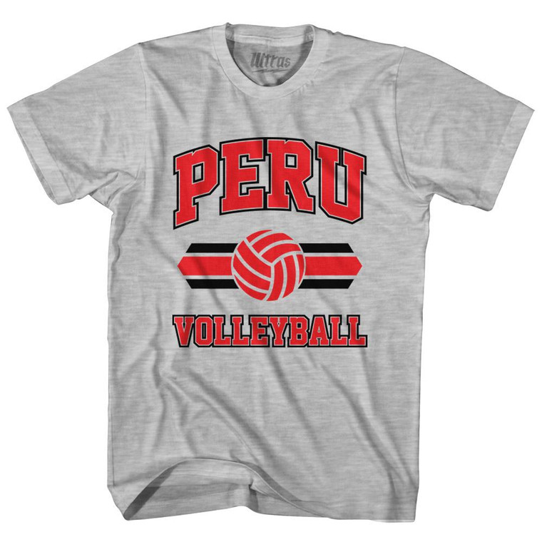 Peru 90's Volleyball Team Cotton Adult T-Shirt - Grey Heather