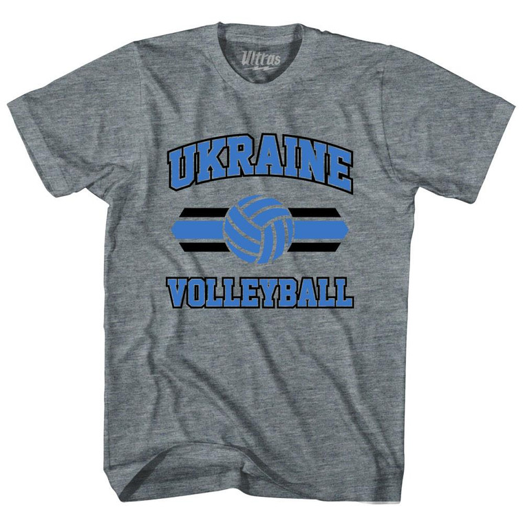 Ukraine 90's Volleyball Team Tri-Blend Youth T-shirt - Athletic Grey