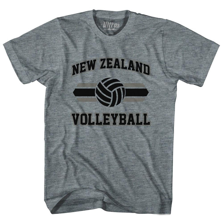 New Zealand 90's Volleyball Team Tri-Blend Adult T-shirt - Athletic Grey